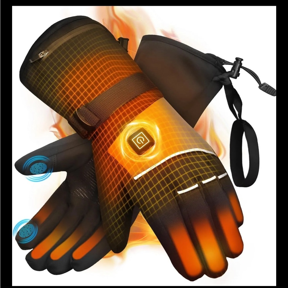 Peveork Heated Gloves for Men Women Rechargeable Electric Heating Gloves large